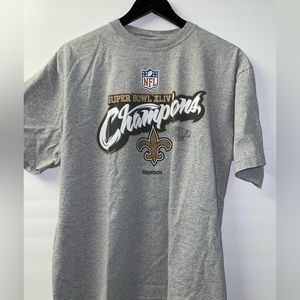 New Orleans Saints Gray Super Bowl XLIV Saints FootBall Mens T-Shirt L